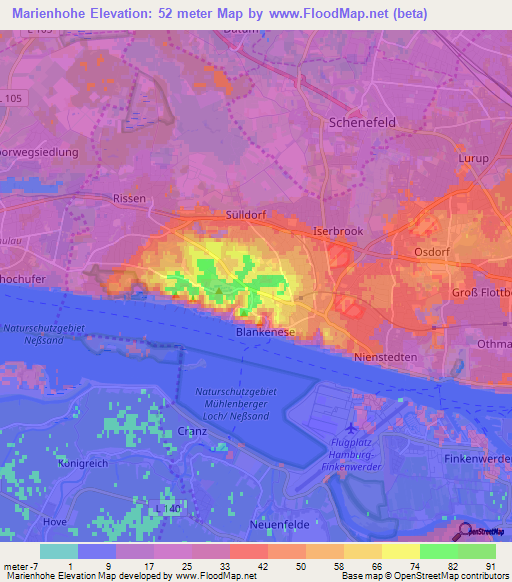 Marienhohe,Germany Elevation Map