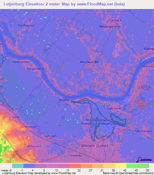 Lutjenburg,Germany Elevation Map