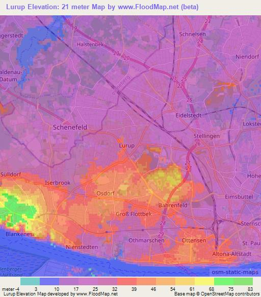 Lurup,Germany Elevation Map