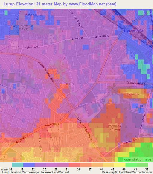 Lurup,Germany Elevation Map