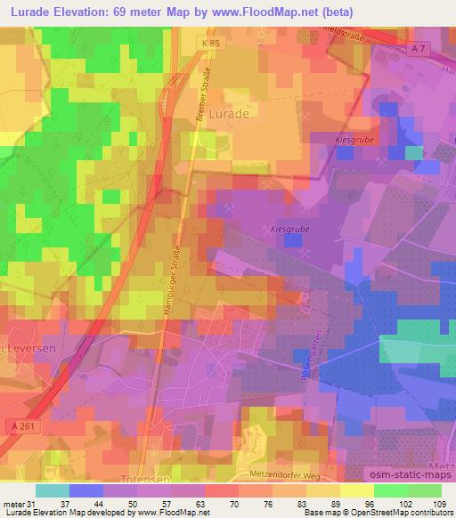 Lurade,Germany Elevation Map