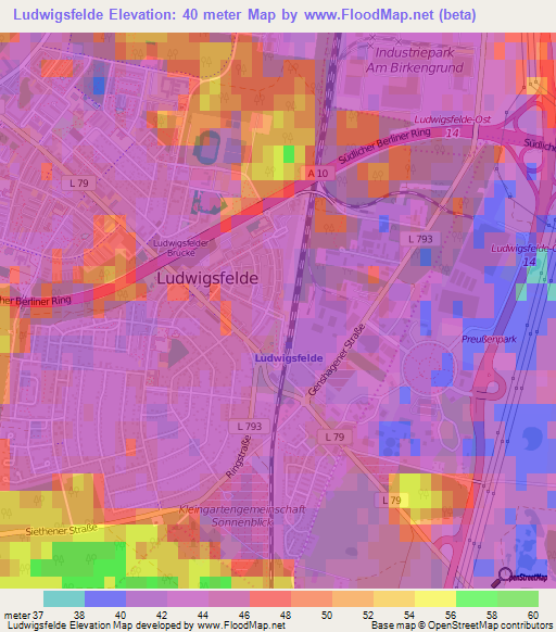 Ludwigsfelde,Germany Elevation Map