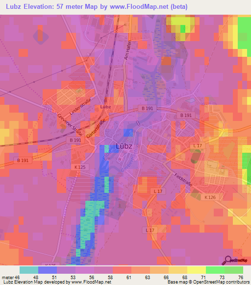 Lubz,Germany Elevation Map