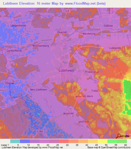 Lubtheen,Germany Elevation Map