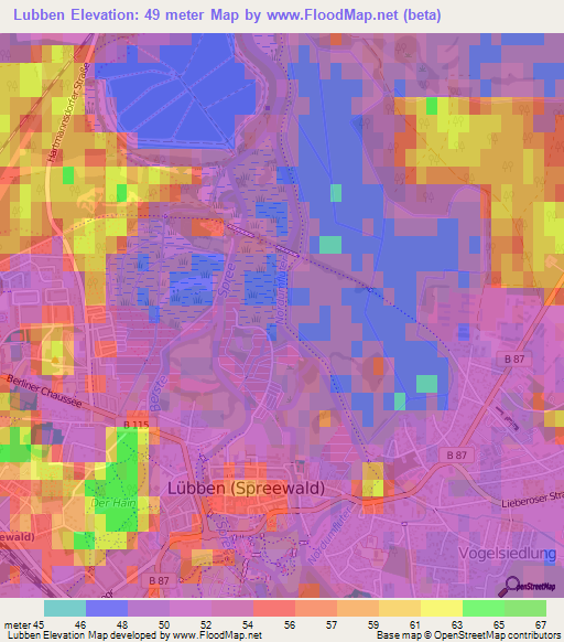 Lubben,Germany Elevation Map