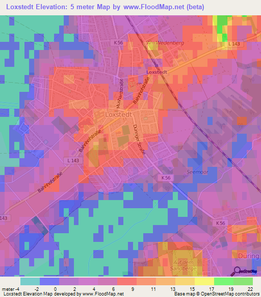 Loxstedt,Germany Elevation Map