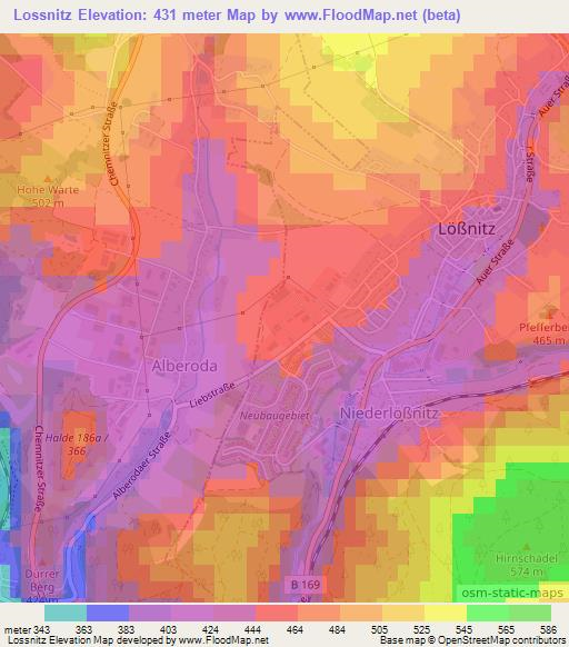 Lossnitz,Germany Elevation Map