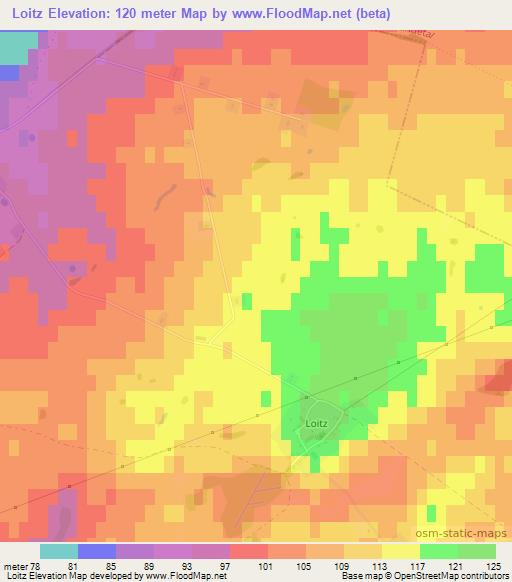 Loitz,Germany Elevation Map