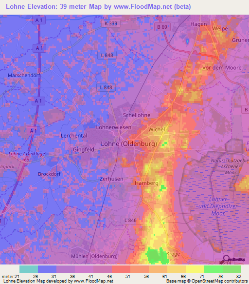 Lohne,Germany Elevation Map