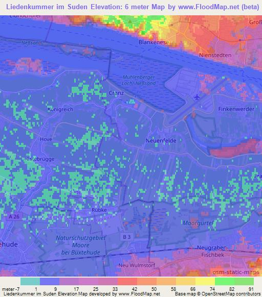 Liedenkummer im Suden,Germany Elevation Map