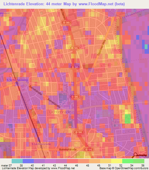 Lichtenrade,Germany Elevation Map