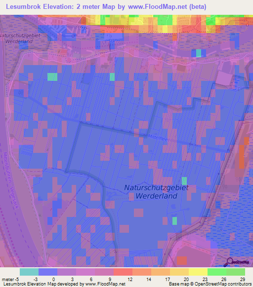 Lesumbrok,Germany Elevation Map