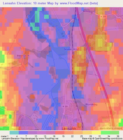 Lensahn,Germany Elevation Map