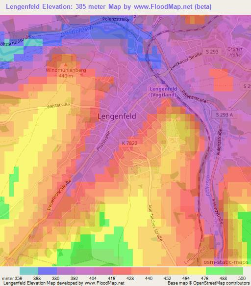 Lengenfeld,Germany Elevation Map