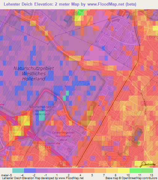 Lehester Deich,Germany Elevation Map