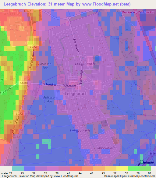 Leegebruch,Germany Elevation Map