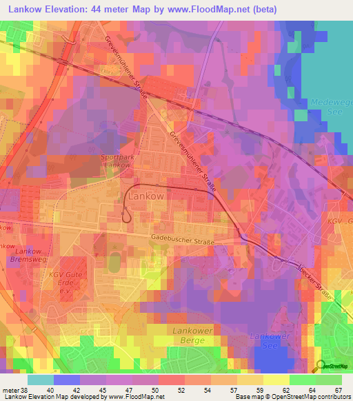 Lankow,Germany Elevation Map