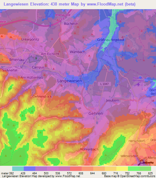 Langewiesen,Germany Elevation Map