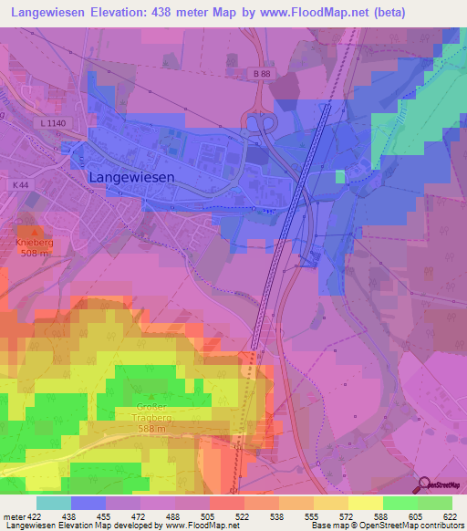 Langewiesen,Germany Elevation Map