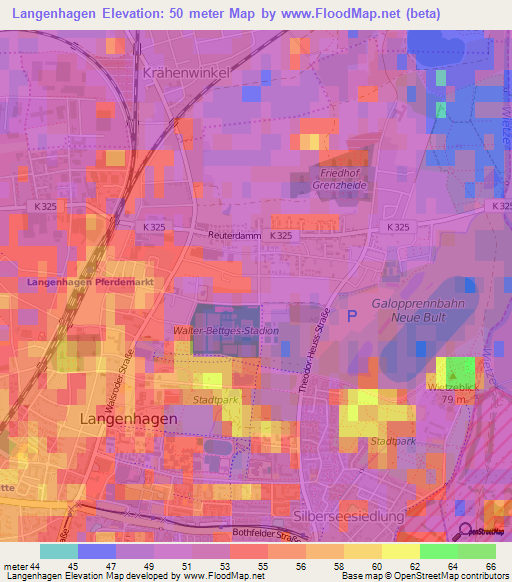 Langenhagen,Germany Elevation Map