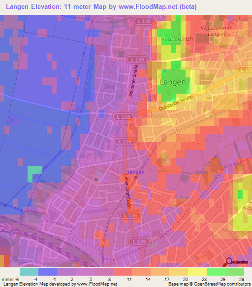 Langen,Germany Elevation Map