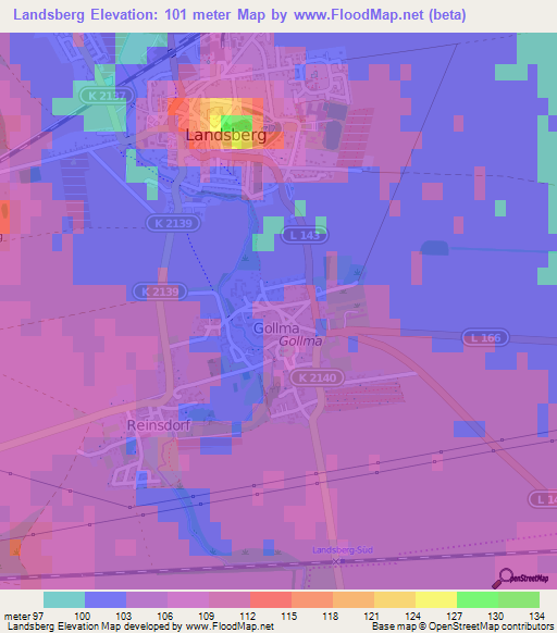 Landsberg,Germany Elevation Map