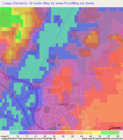 Laage,Germany Elevation Map