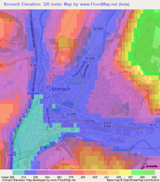 Kronach,Germany Elevation Map