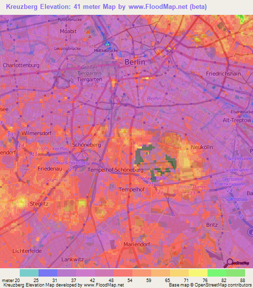 Kreuzberg,Germany Elevation Map