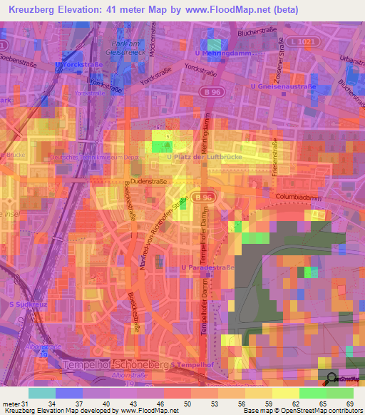 Kreuzberg,Germany Elevation Map