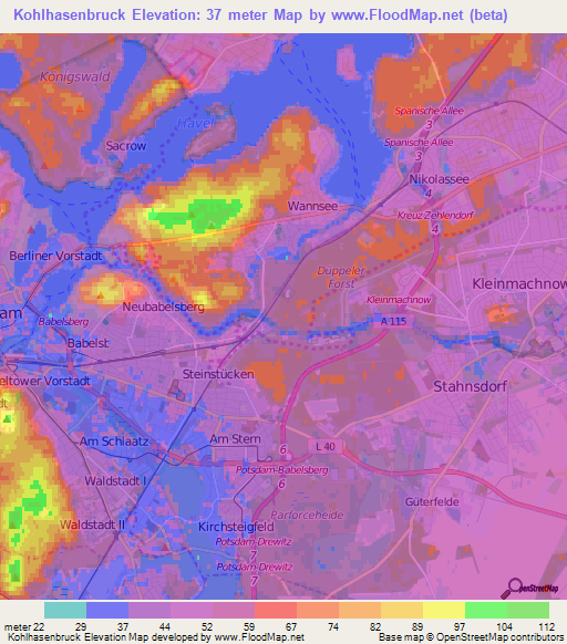Kohlhasenbruck,Germany Elevation Map