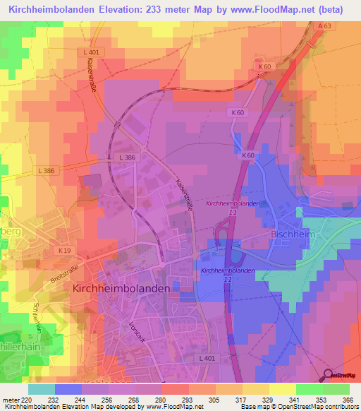 Kirchheimbolanden,Germany Elevation Map