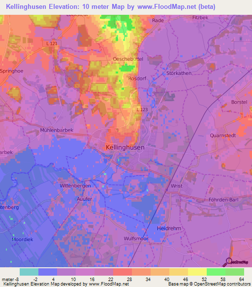 Kellinghusen,Germany Elevation Map