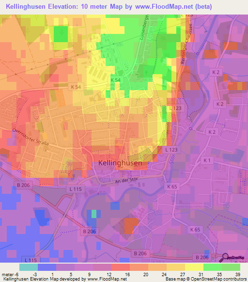 Kellinghusen,Germany Elevation Map