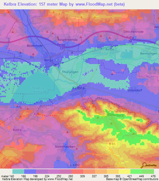 Kelbra,Germany Elevation Map