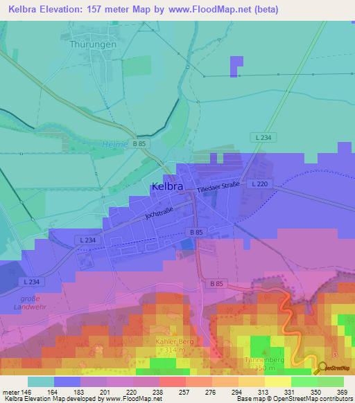 Kelbra,Germany Elevation Map