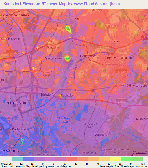 Kaulsdorf,Germany Elevation Map