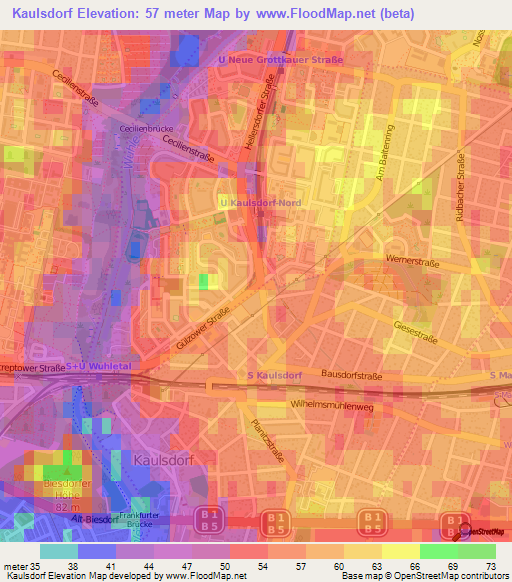 Kaulsdorf,Germany Elevation Map