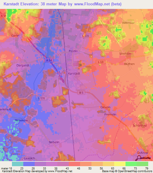 Karstadt,Germany Elevation Map