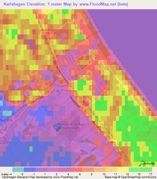 Karlshagen,Germany Elevation Map