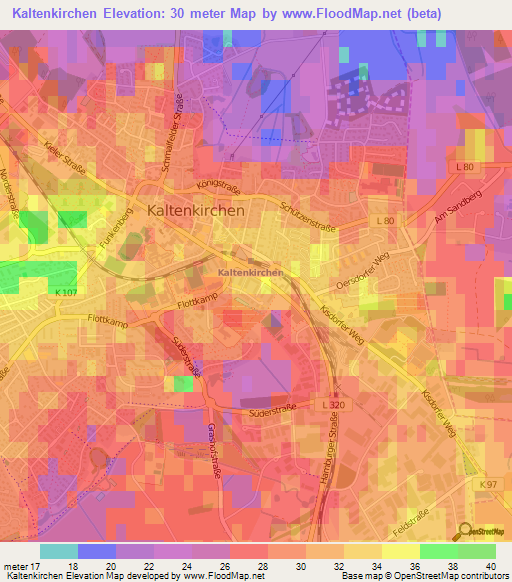 Kaltenkirchen,Germany Elevation Map