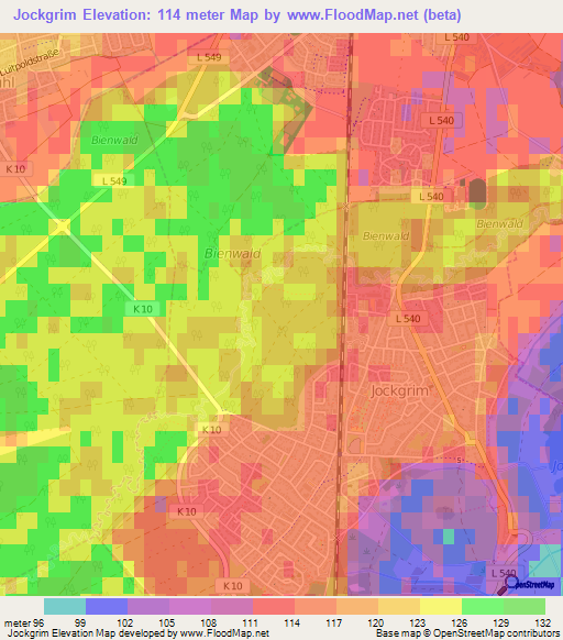 Jockgrim,Germany Elevation Map