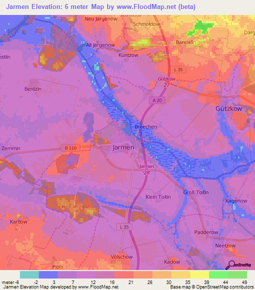 Jarmen,Germany Elevation Map