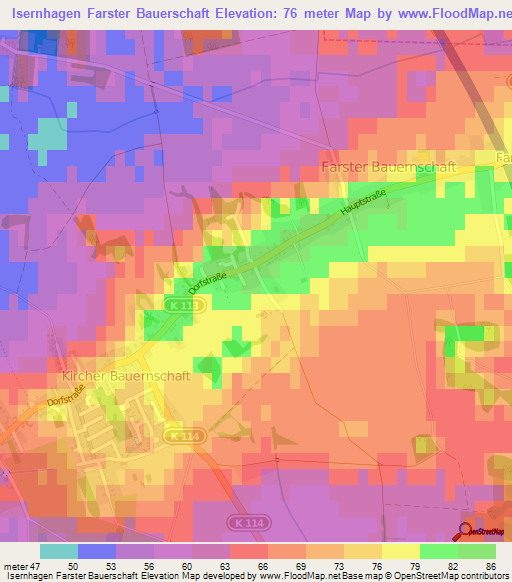 Isernhagen Farster Bauerschaft,Germany Elevation Map