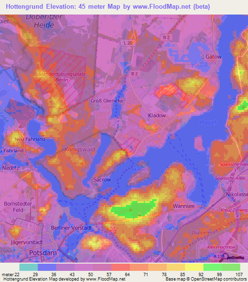 Hottengrund,Germany Elevation Map