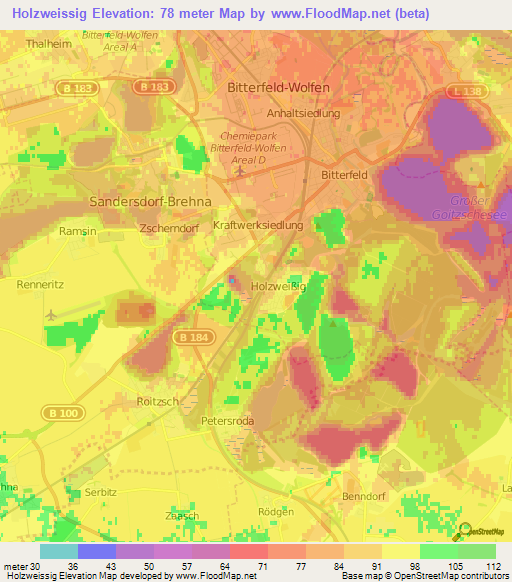 Holzweissig,Germany Elevation Map