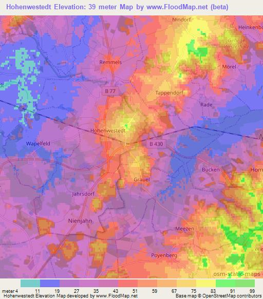 Hohenwestedt,Germany Elevation Map