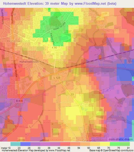 Hohenwestedt,Germany Elevation Map