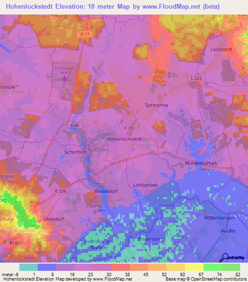 Hohenlockstedt,Germany Elevation Map