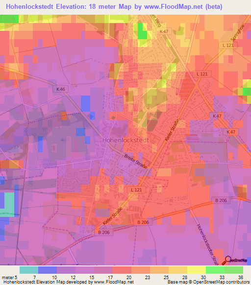 Hohenlockstedt,Germany Elevation Map